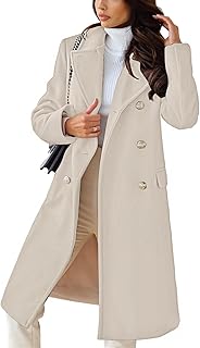 CHARTOU Women's Winter Jacket Double-Breasted Wool Blend Warm Long Trenc...