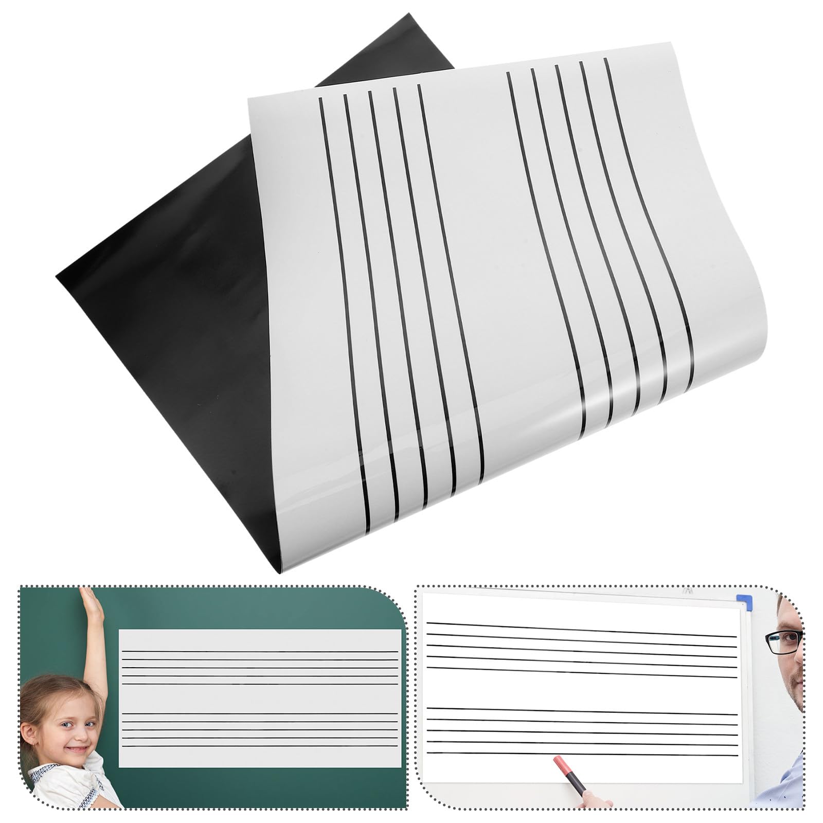 Abaodam Magnetische und Tragbar aus Gummi Whiteboard Tafel mit Notenlinien Wiederverwendbar für Musikunterricht und Klassenzimmergebrauch
