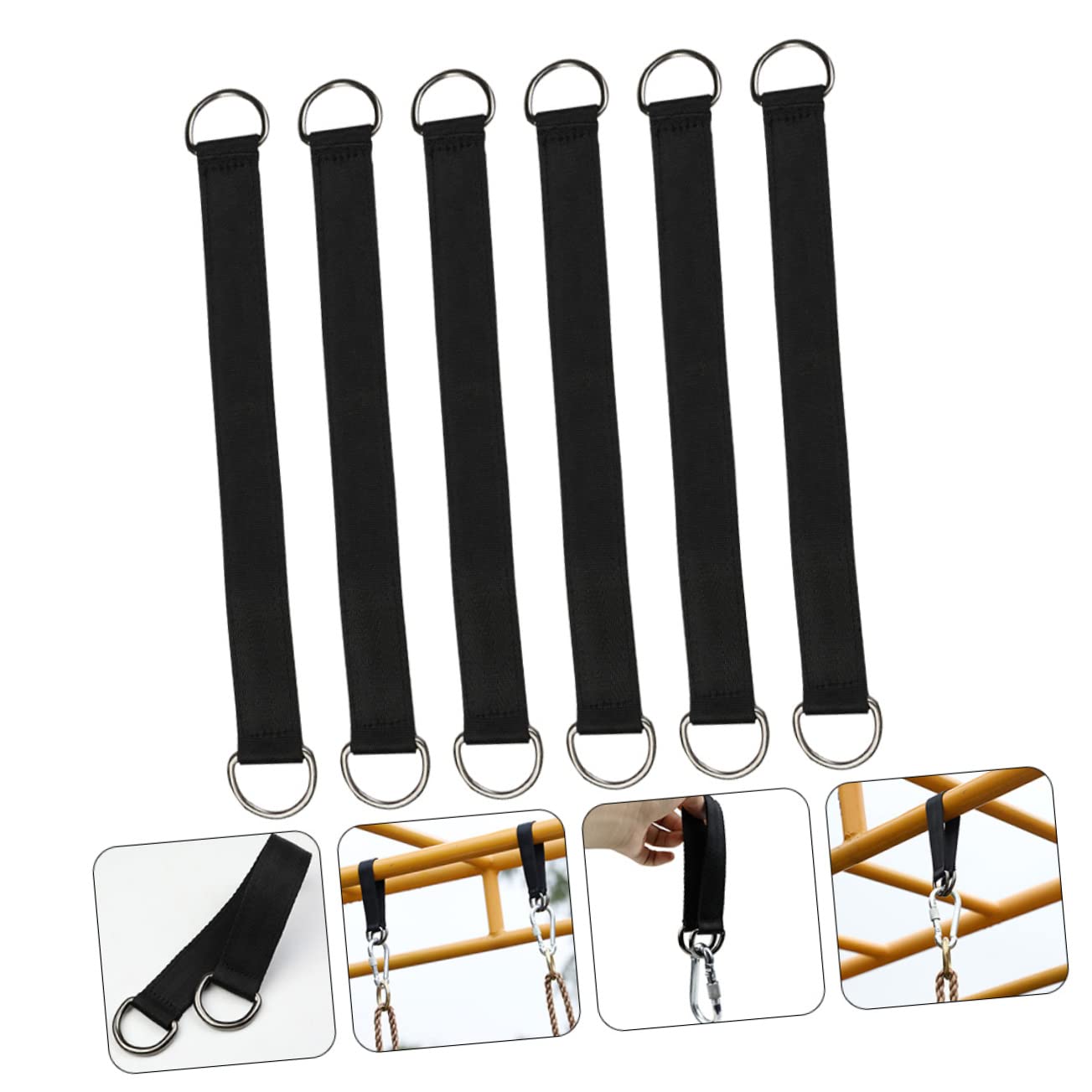 Lot de 6 sangles de balançoire robustes et durables pour hamac de camping et pique-niques Connexion fiable pour cordes et balançoires Installation facile