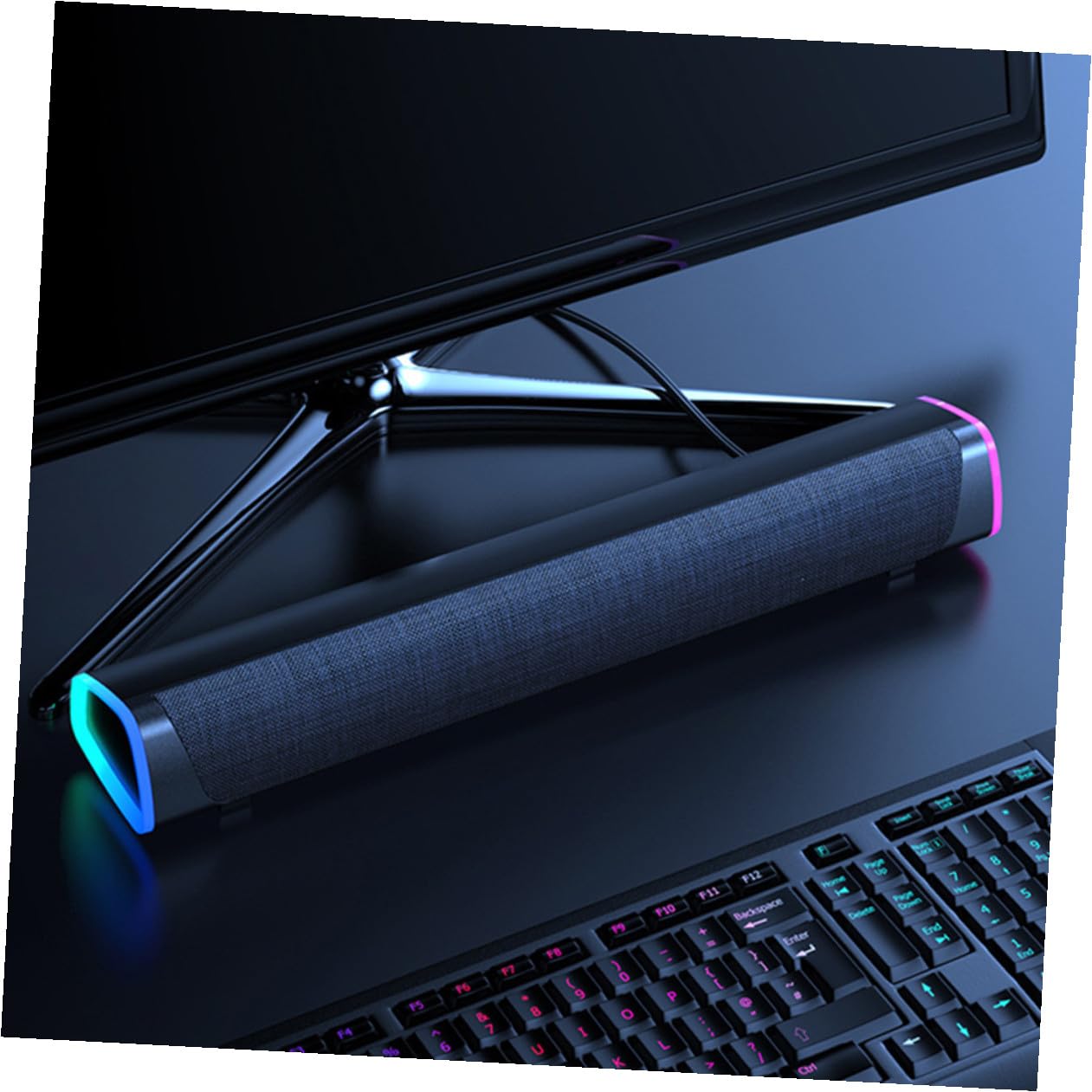 VILLCASE Soundbar Cablato, Stereo Speaker a Doppio Altoparlante, 2 Altoparlanti, 6w, Tessuto, Nero, per Computer e Tablet, per Gioco e Ufficio