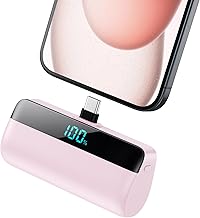 Feob Mini Power Bank 5200 mAh for iPhone 16/15 Series, PD Quick Charge Power Bank, USB C External Battery with LCD Display, Compatible with iPhone 16/15 Plus Pro Max, Samsung S24, USB C Android Phones