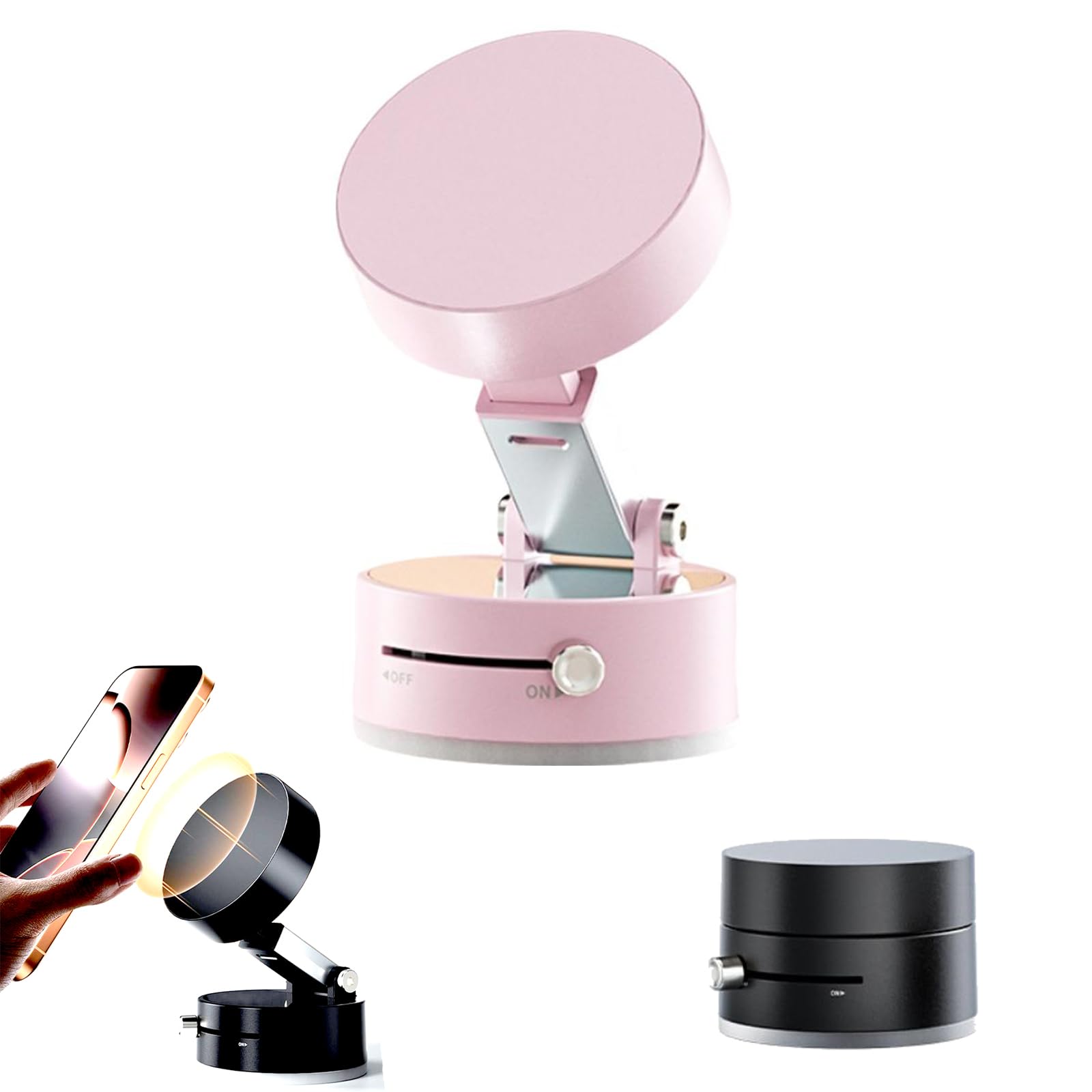 Cikiki Soporte de teléfono de coche con ventosa al vacío, soporte de teléfono de doble cara, soporte magnético de succión para gimnasio, soporte de teléfono de succión compatible con todos los