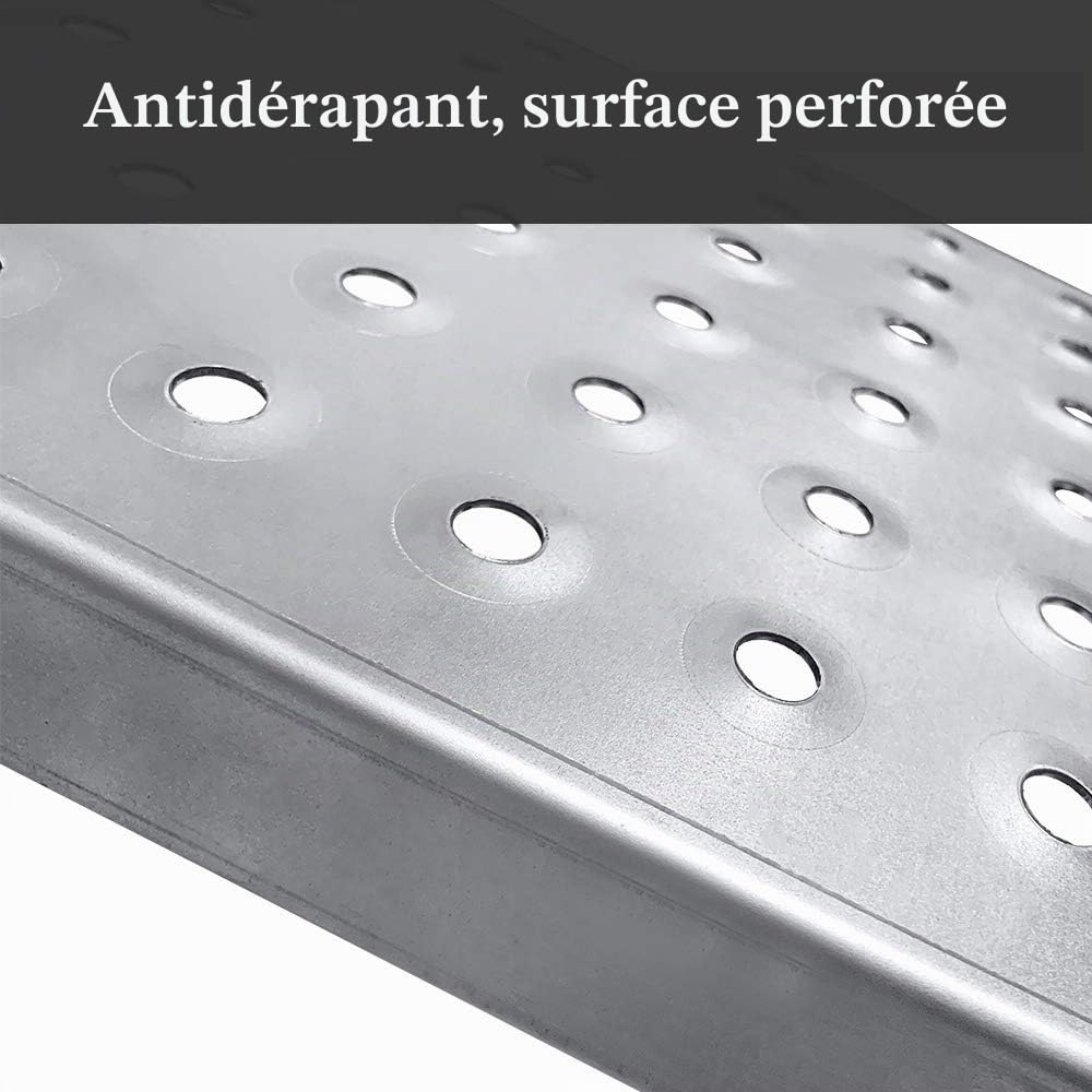 XMTECH Lot de 2 rampes d'accès en Acier - 135 cm - 400 kg - Argenté