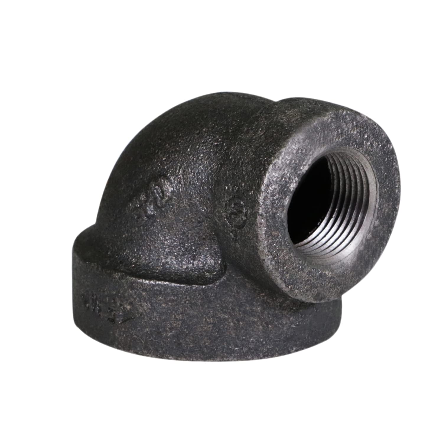 Supply Giant CTF43H 2" x 1" Cast Iron Threaded 90 Degree Reducing Street Elbow for Industrial Piping or DIY Projects with Black Finish