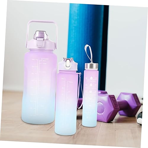 Miniatura 6 de 3 botellas de agua de entrenamiento a prueba de fugas, botellas de agua deportivas con popote para actividades al aire libre y fáciles de transportar