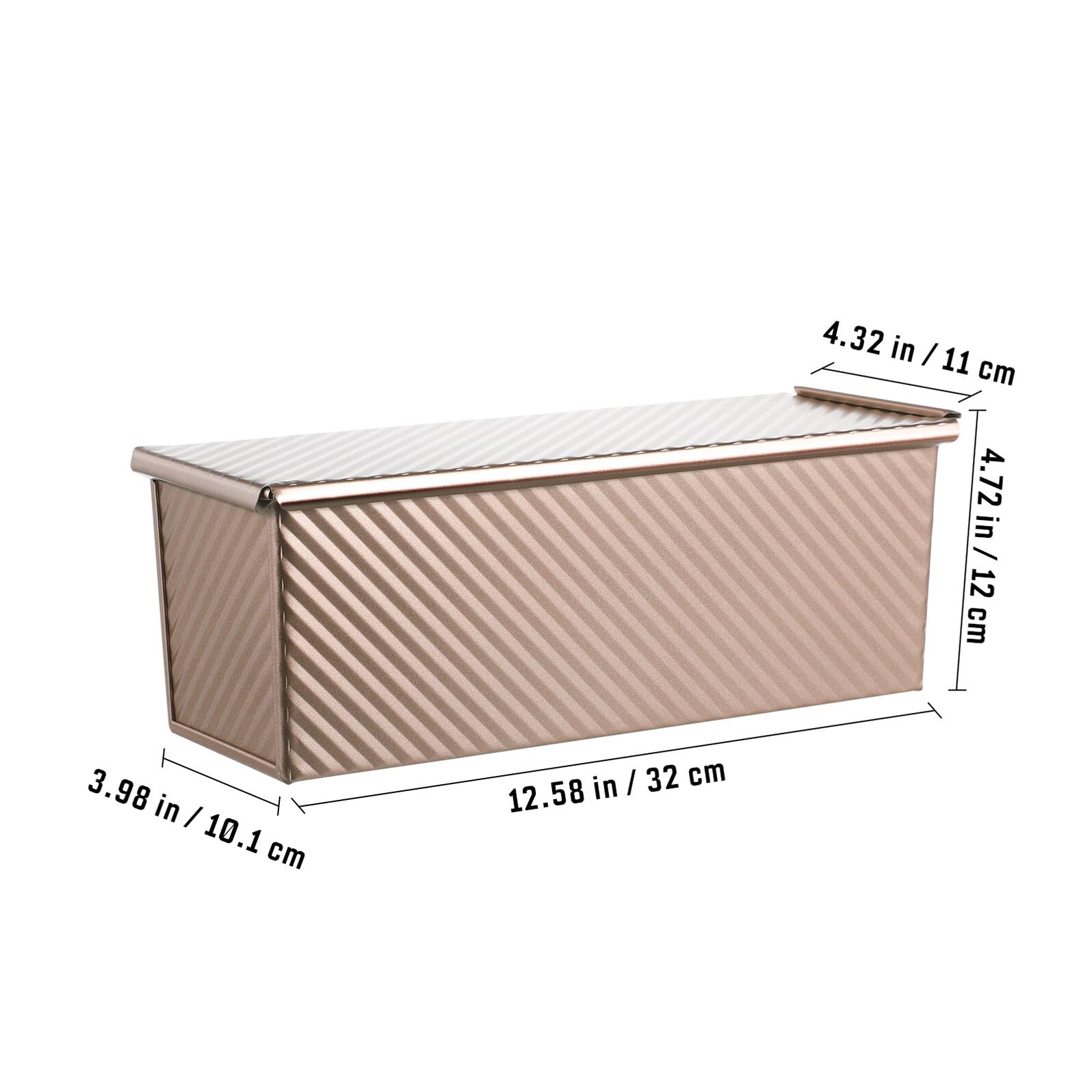 NUOBESTY Moule à Métal Rectangulaire avec Couvercle Moule à Antiadhésif Ondulé pour Cuisson Four Robuste Acier pour Toast Maison et Professionnel