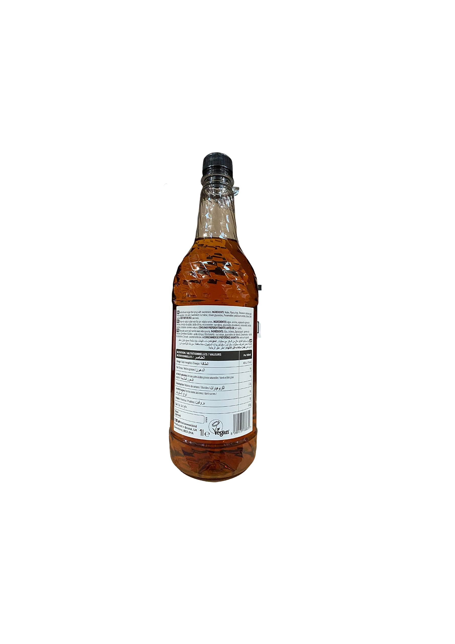 Sweetbird Jarabe de vainilla sin azúcar, 1 L