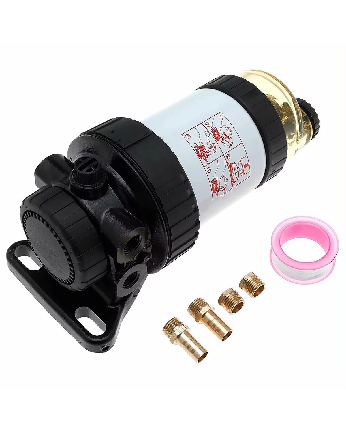 Para Conjunto De Filtro De Combustible FM100 Series 3780931M1 30 Micras | Reemplaza a BF7783-D, incluye 2 accesorios y 2 enchufes.