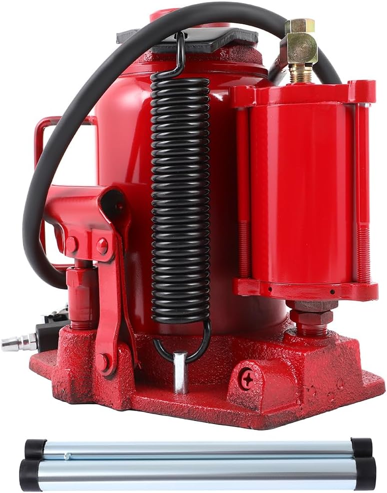 LSAILON New 30 Ton Pneumatic Air Hydraulic Bottle Jack with Manual Hand Pump for Auto Truck Repair