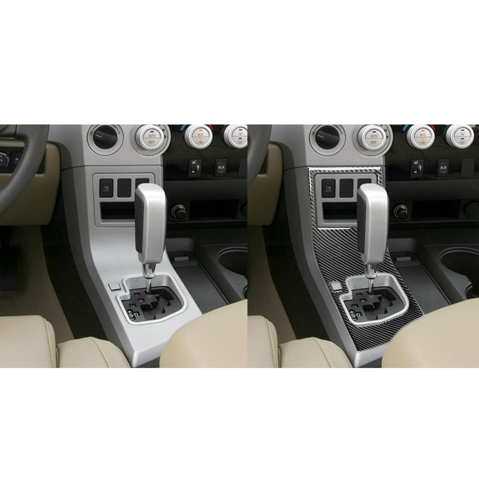 Car Interior Accessories Center Shift Panel Frame Carbon Fiber Trim Sticker Compatible with Toyota Tundra 2007 2008 2009 2010 2011 2012 2013