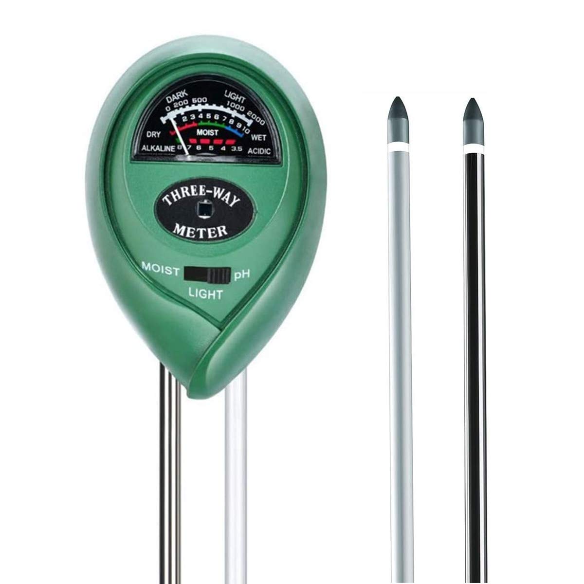 Soil pH Meter, Plant Moisture Sensor, 3-in-1 Soil Moisture/Light/pH Test Kit for Potted Plants, Vegetables, Garden, Lawn, Farm, Indoor/Outdoor Plant Care