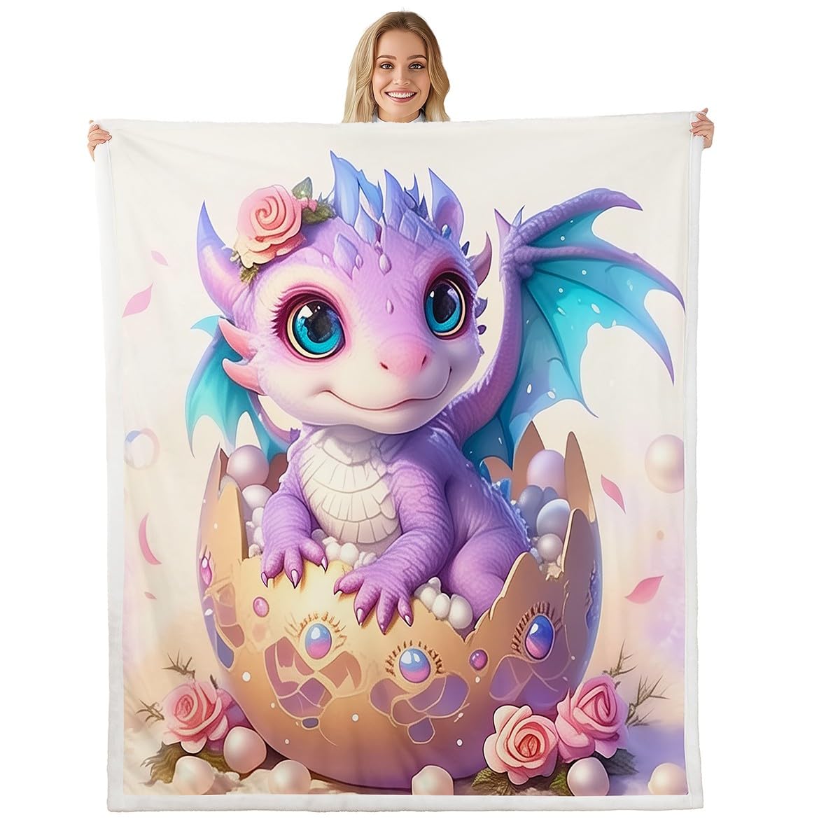 Couverture canape animaux 130x150 plaid jete de lit dragon