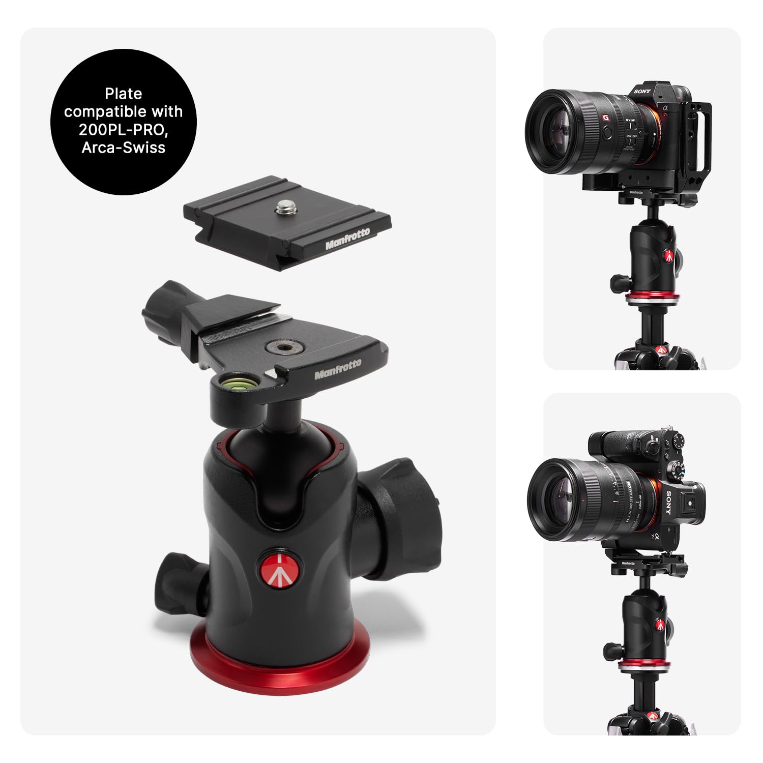 Manfrotto Zestaw aluminiowego statywu 290XTRA z głowicą kulową 496, nogi 3-sekcyjne, 4 kąty, zamki szybkoobrotowe, płyta Arca-Swiss, nośność 10 kg, torba na ramię, do lustrzanek cyfrowych, aparatów