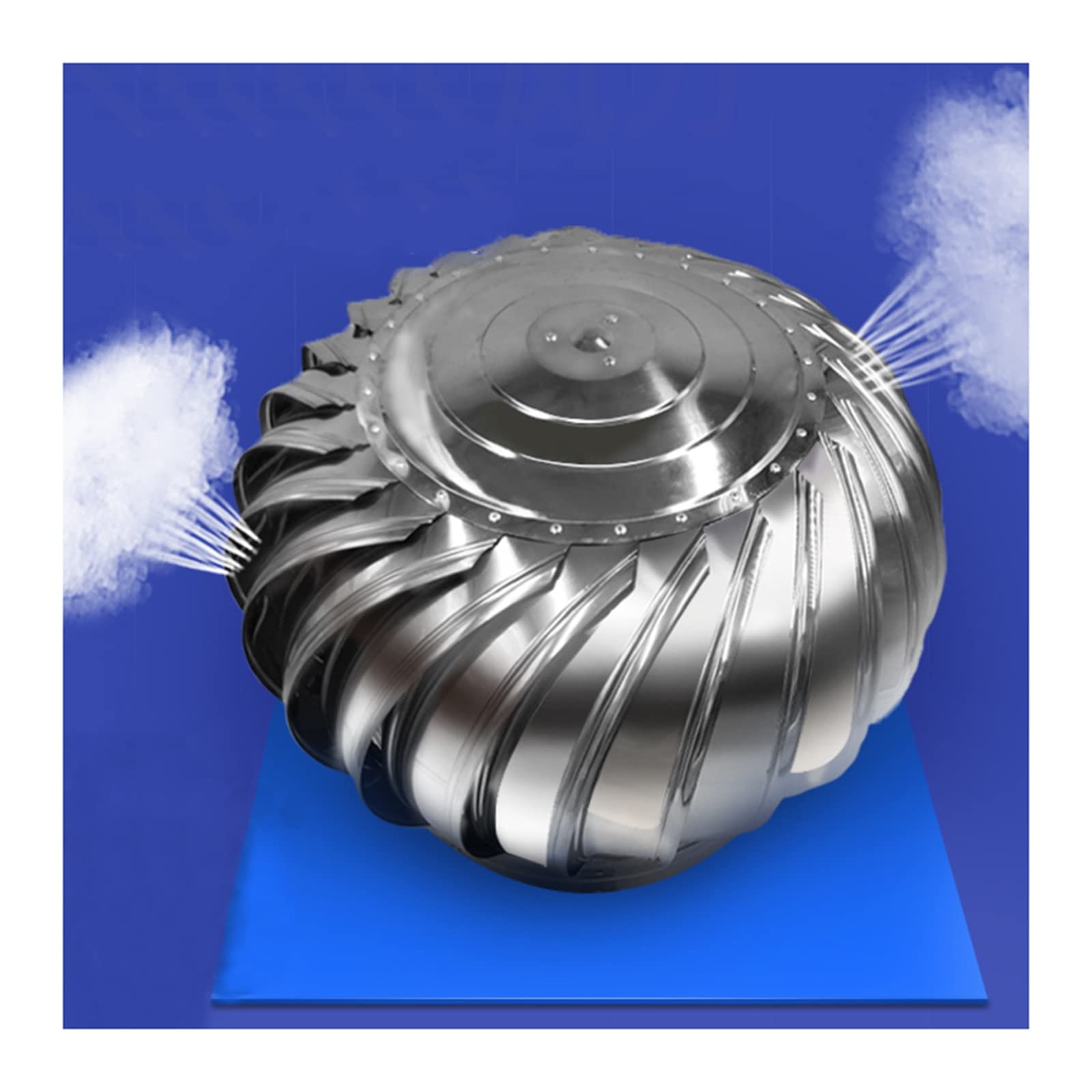 Rotating Chimney Cowl Cap, Stainless Steel Rotating Chimney Cowl Cap Multiple Sizes Anti Downdraught(110mm/4.33in)