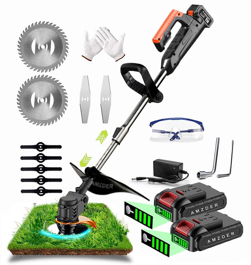 Desbrozadora electrica,24 V, desbrozadora bateria,multifuncion Jardines Recortadora de Cortabordes, Longitud retráctil,para Recortar Césped y Exteriores Arbustos Cortadora césped Corte de