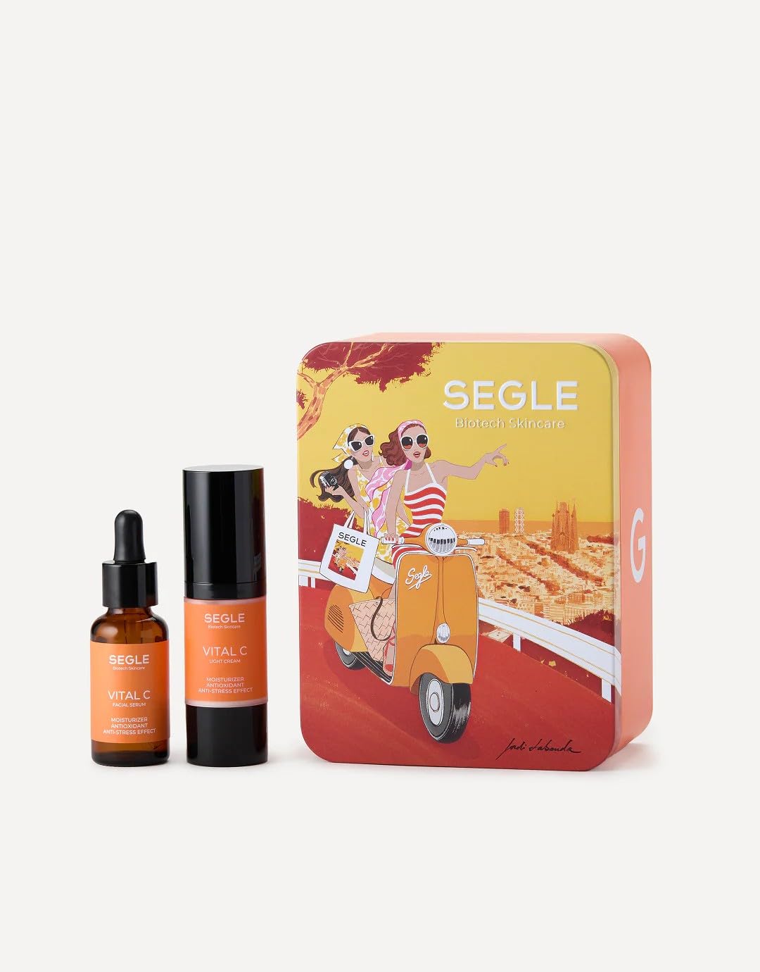 SEGLE | Pack Vitamina C Estabilizada Sérum 30ml + Crema Hidratante 30ml con Ácido Hialurónico y ChlorellaEdición Jordi Labanda, Iluminador Antioxidante Antimanchas, Edición Jordi Labanda