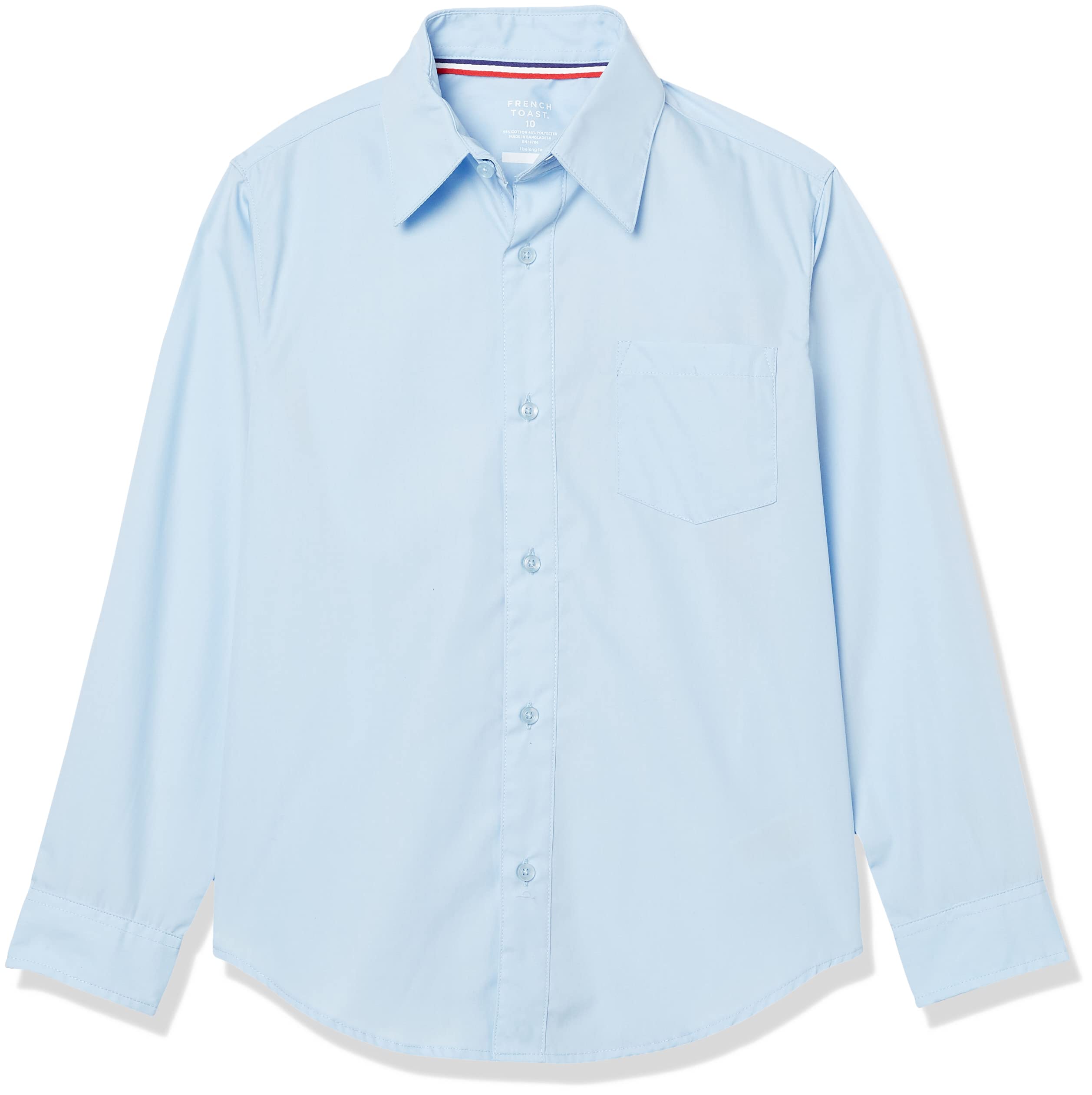 French Toast School Uniform Boys Long Sleeve Classic Dress Shirt, Blue, 18