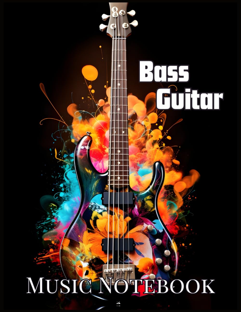 Modern Art Cover Bass Guitar Tab Music Notebook with Chord Diagrams - 110 Pages for Creative Musicians: Bass Guitar Music Manuscript Paper, Blank ...