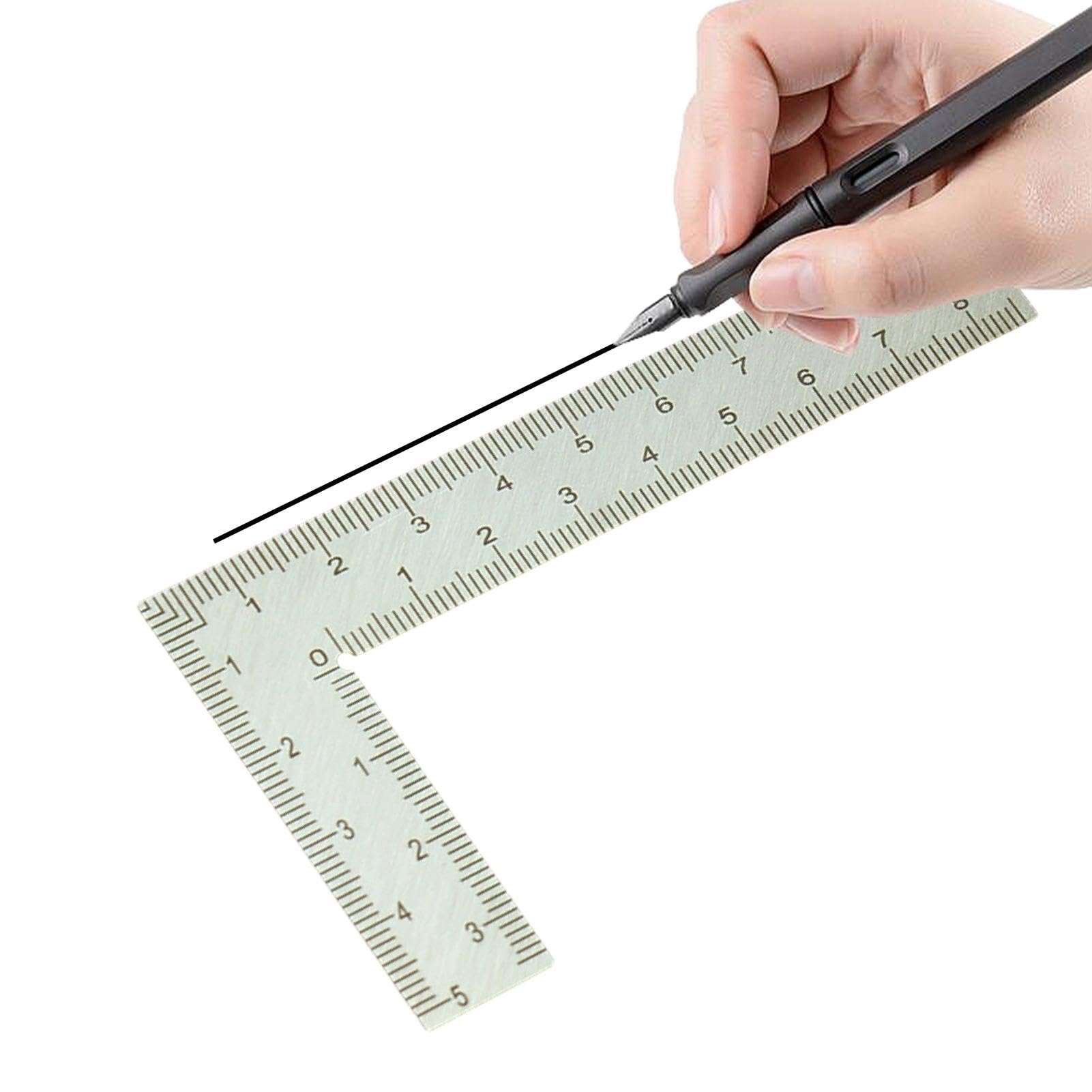 Oumefar Escuadra De Marco De Acero Inoxidable 90 Grados - Regla En L De Carpintero Para Medir Ángulos Internos Y Externos - Tamaño 500x250 Mm