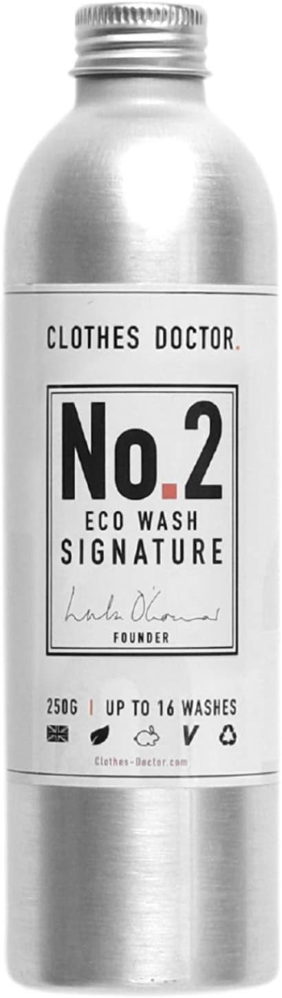 Highly Concentrated Eco Friendly Laundry Detergent Non Bio Washing Powder Cruelty Free Mineral Based Vegan Natural Cleaner | Clothes Doctor No.2 Eco Wash Signature (0.250kg)