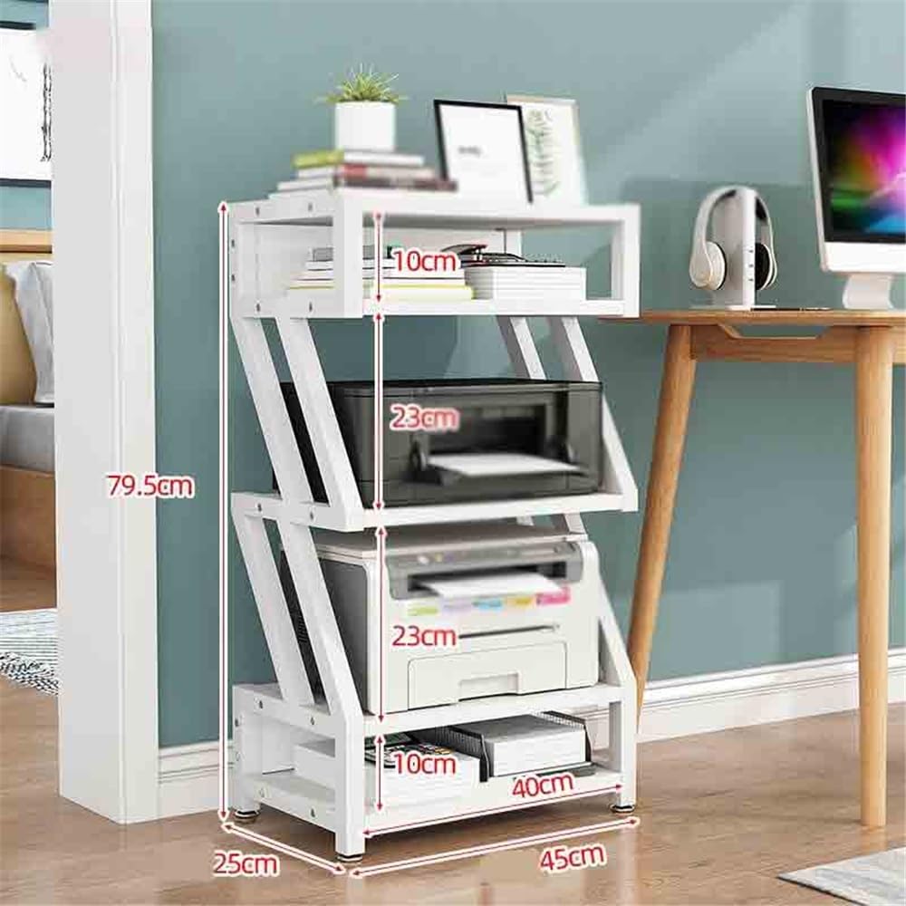 Soporte para impresora Estante de almacenamiento de oficina de diseño mínimo, gabinete de copia, soporte for impresora, estante de almacenamiento y techo de piso multicapa Mesa para impresora(Negro)