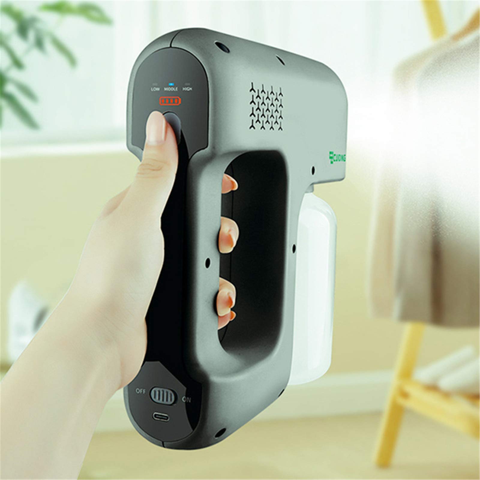 ZYC Pulverizador eléctrico de 400 ml, luz Azul, máquina nebulizadora portátil, Pistolas de pulverización de Vapor Nano, desinfección del hogar del Hospital