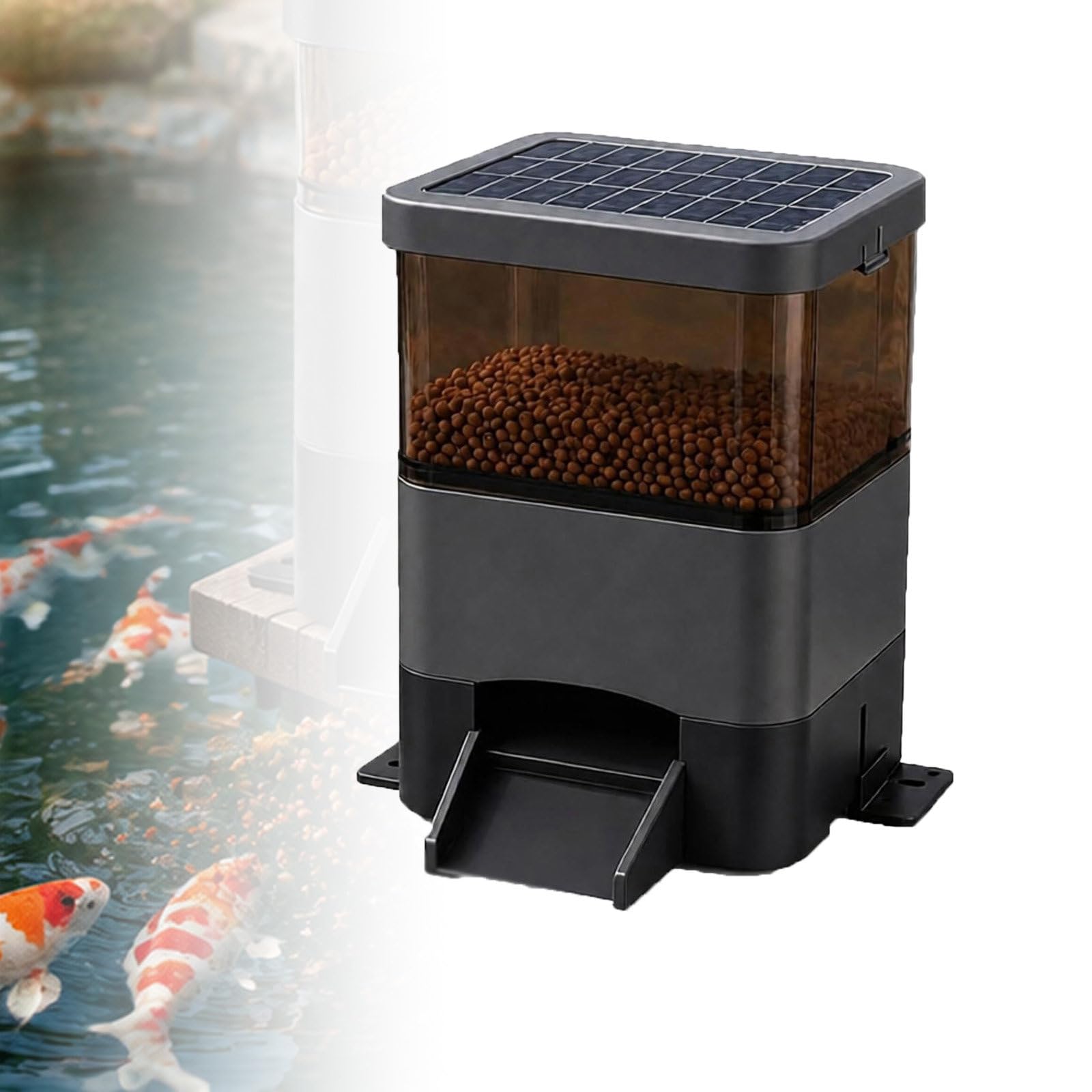 Karmnik z Timerem Do Akwarium, Wygodne Automatyczne Karmienie Black-10L