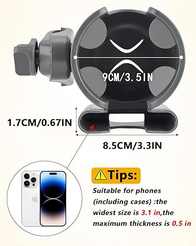 Miniatura 3 de Portavasos universal para cochecito con funda para teléfono móvil, estante de almacenamiento 2 en 1, soporte de bebida de rotación de 360 grados