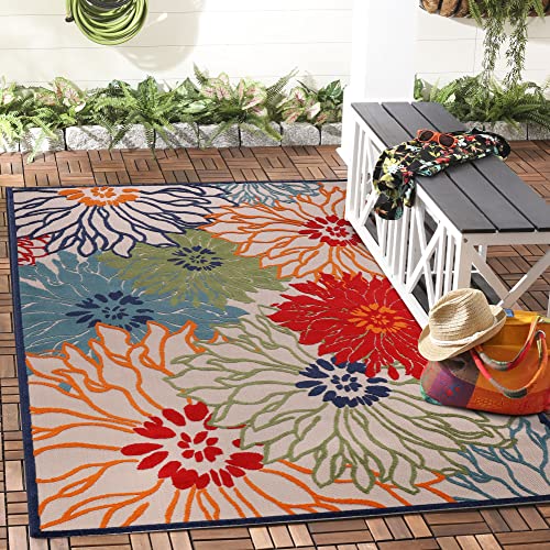 Impression Outdoor Teppich Wetterfest - Balkon Teppich Wasserabweisend - Terrasse, Garten, Wohnzimmer, Bad oder Küche - Multi Rot, 240 x 330 cm