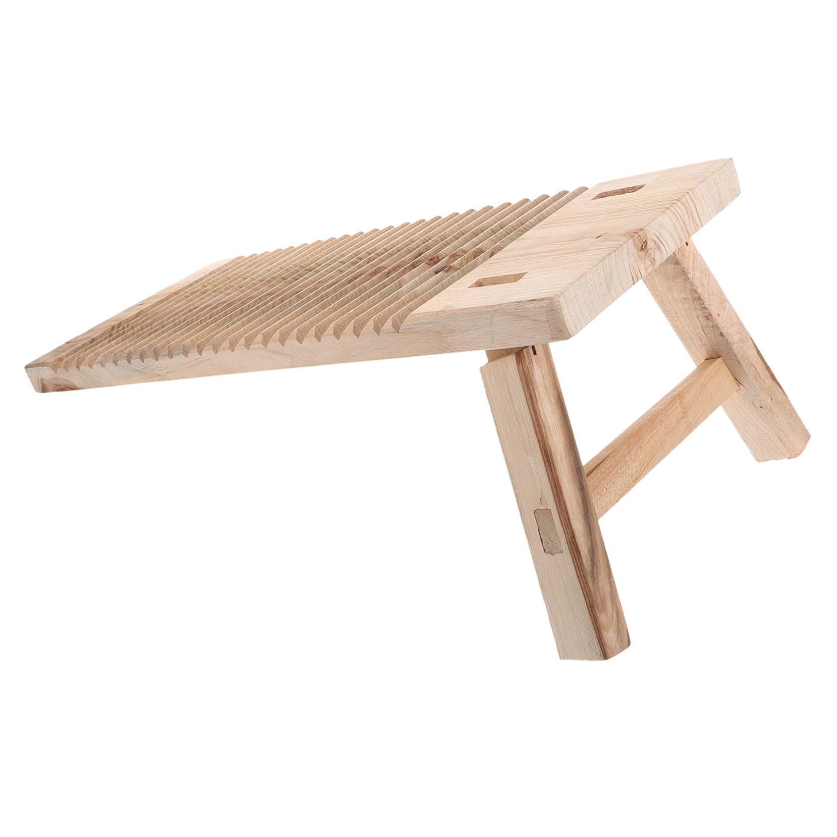 Robustes Holzwaschbrett mit Füßen, 50x20x2, 5cm | Erhöhte Reibung, Glatte Polierte Oberfläche, für Windeln und Babykleidung, Khakifarbene Ausführung