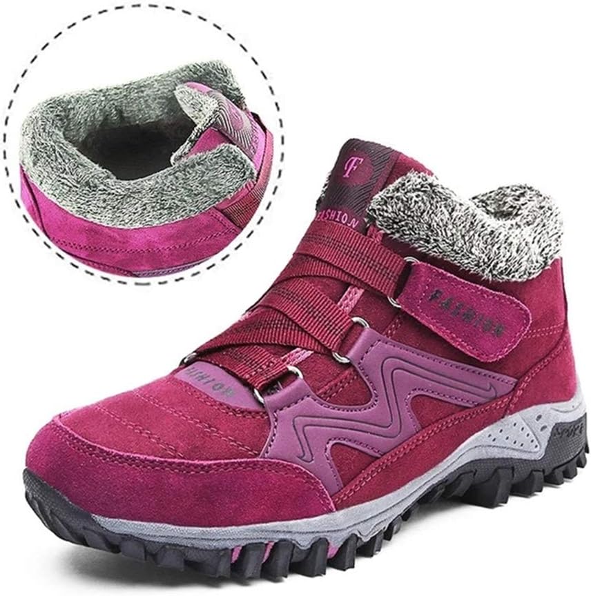 Women's winter thermal villi leather platform fashion high top boots