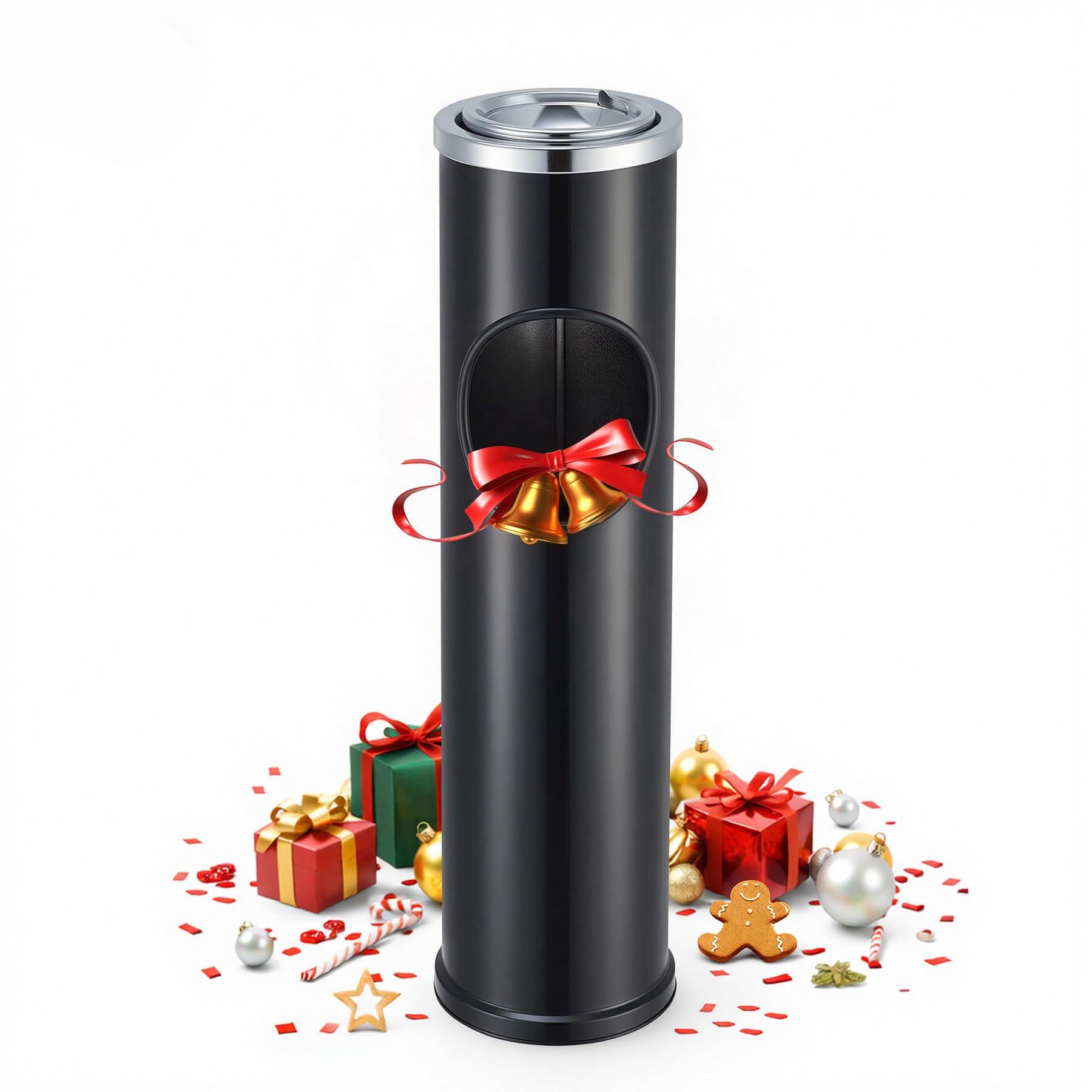 CO-Z Standing Ashtray With Trash Can, Indoor Outdoor With Lid
