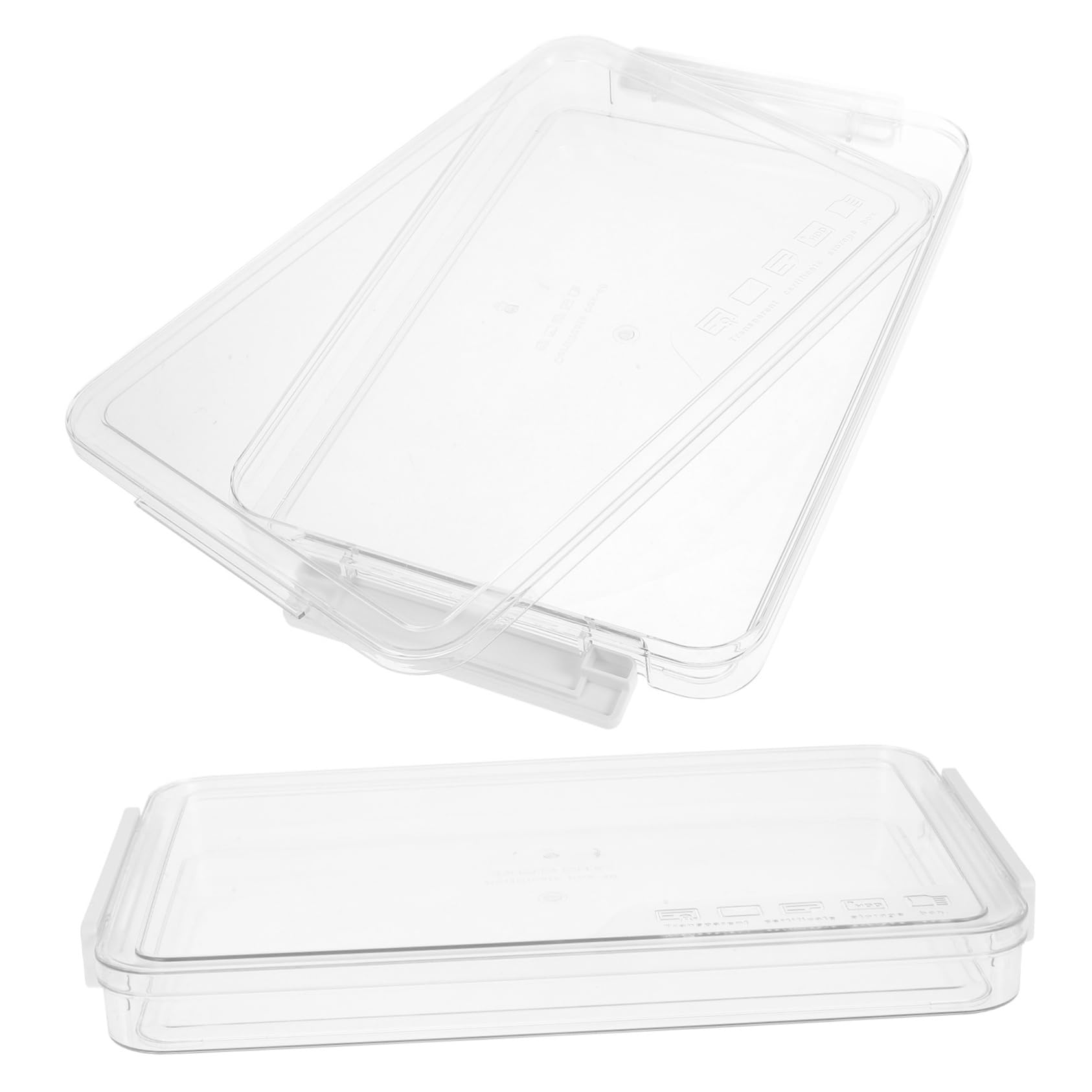2 Stück-pack Transparente Dokumentenboxen aus Pet und Abs mit Deckel | Archivierung und Aufbewahrung, Großes Fassungsvermögen, Schlichtes Design in Weiß
