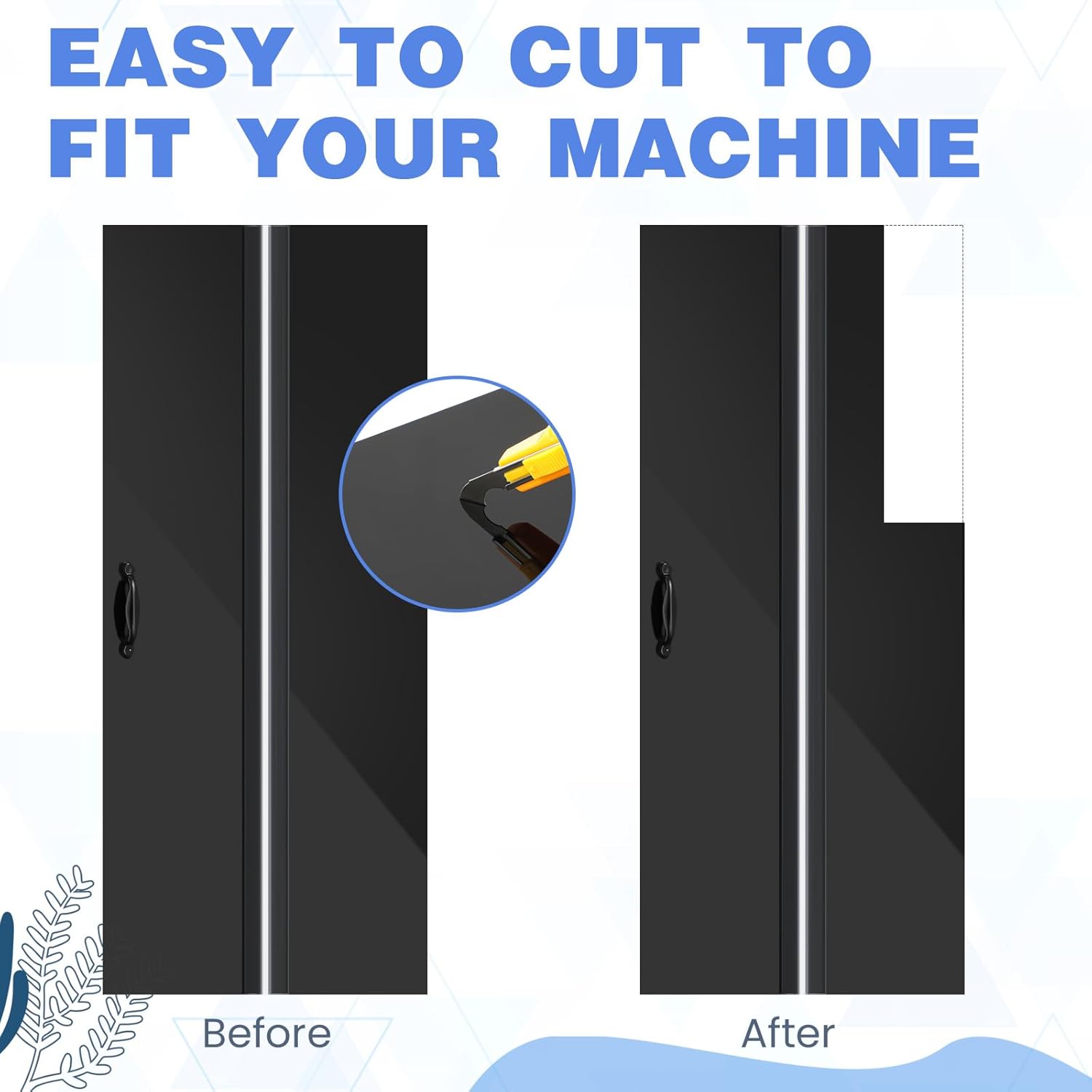 Sieral Aquarium Lids Polycarbonate Canopy with LED Light 2 Pcs Set 22.95 x 11.5 x 0.12 Inch for 33/40/55 Gallon with Center Brace Aquariums Cover Fish Tank Lid with a Hook Knife, Black