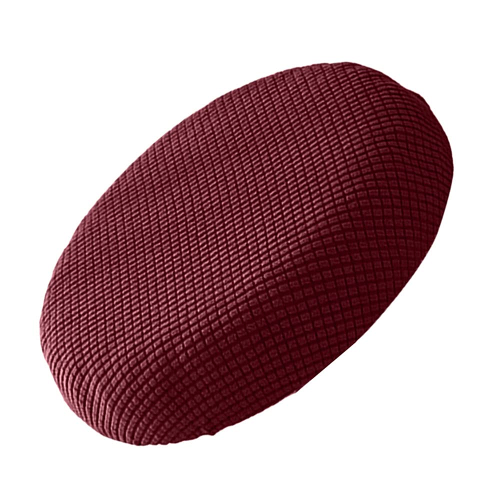 BESPORTBLE Bar Stool Covers Round Stool Cushion Covers Stool Chair Covers Barstool Covers Slipcovers for Kitchen Living Room Decor Claret