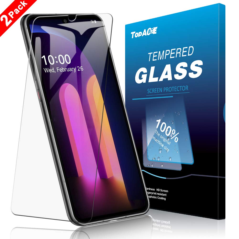 TopACE Screen Protector for LG V60 ThinQ, LG V60 ThinQ Tempered Glass [Scratch Resistant ][Bubble Free][HD][Case Friendly][High Responsivity] with Replacement Warranty (2Pack)