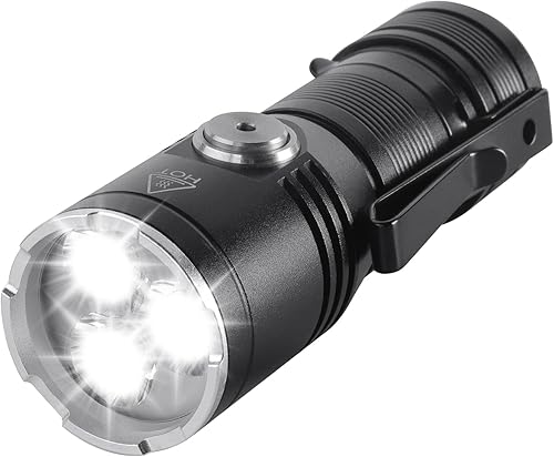 Miniatura 1 de BORUIT ET15 Mini linterna EDC recargable de alto lumen 2000 - Pequeñas linternas de bolsillo potentes con imán de clip, USB C IP67 impermeable LED