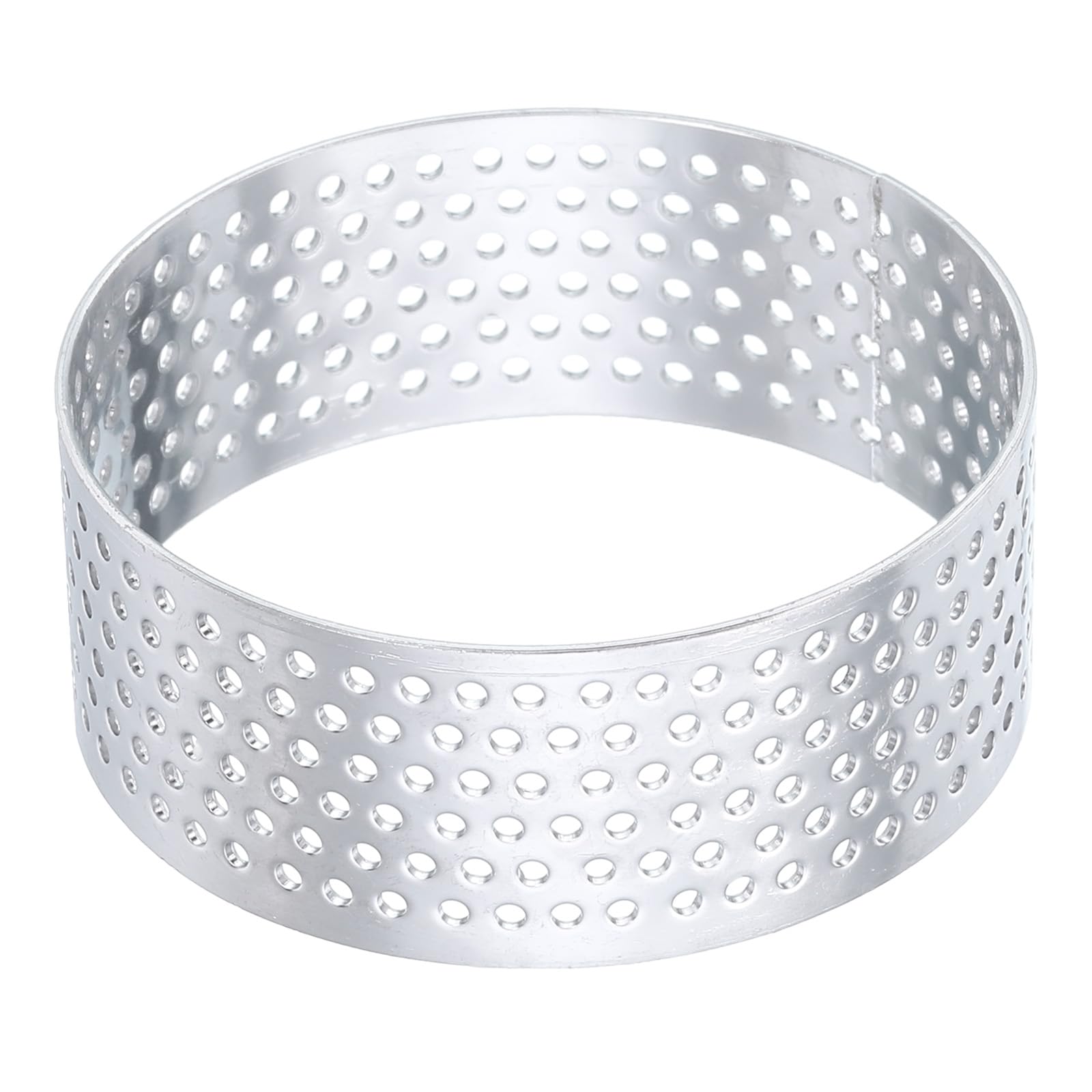 sourcing map Stainless Steel Tarts Rings 2.8" Perforated Metal Circle Baking Dessert Mousse Round Cake Ring Non Stick for Home Kitchen Food Cheese Making Tool