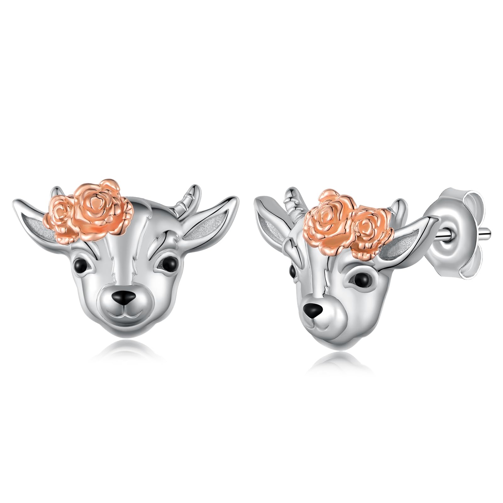 Goat/Highland Cow/Axolotl/Cat/Seal/Frog Stud Earrings Sterling Silver Animal Stud Earrings Animal Jewelry Gifts for Women