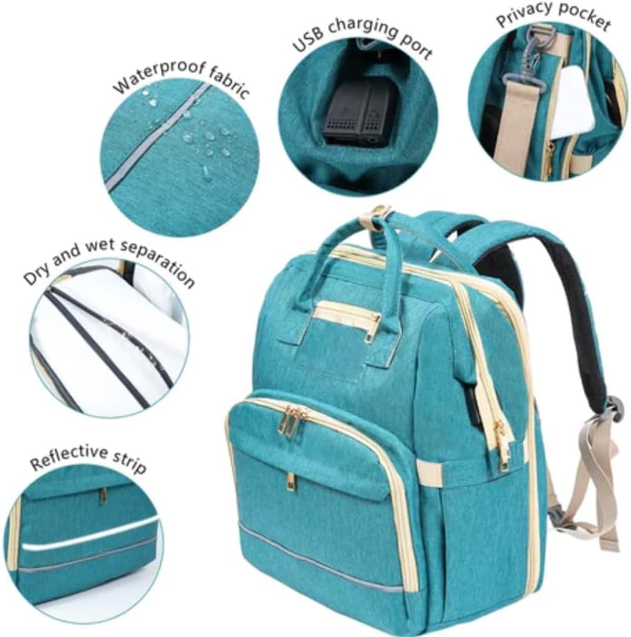 Miniatura 7 de Mochila convertible, The Sequoia Baby Mochila, Mochila para pañales, Bolsa de pañales con cambiador, Gris