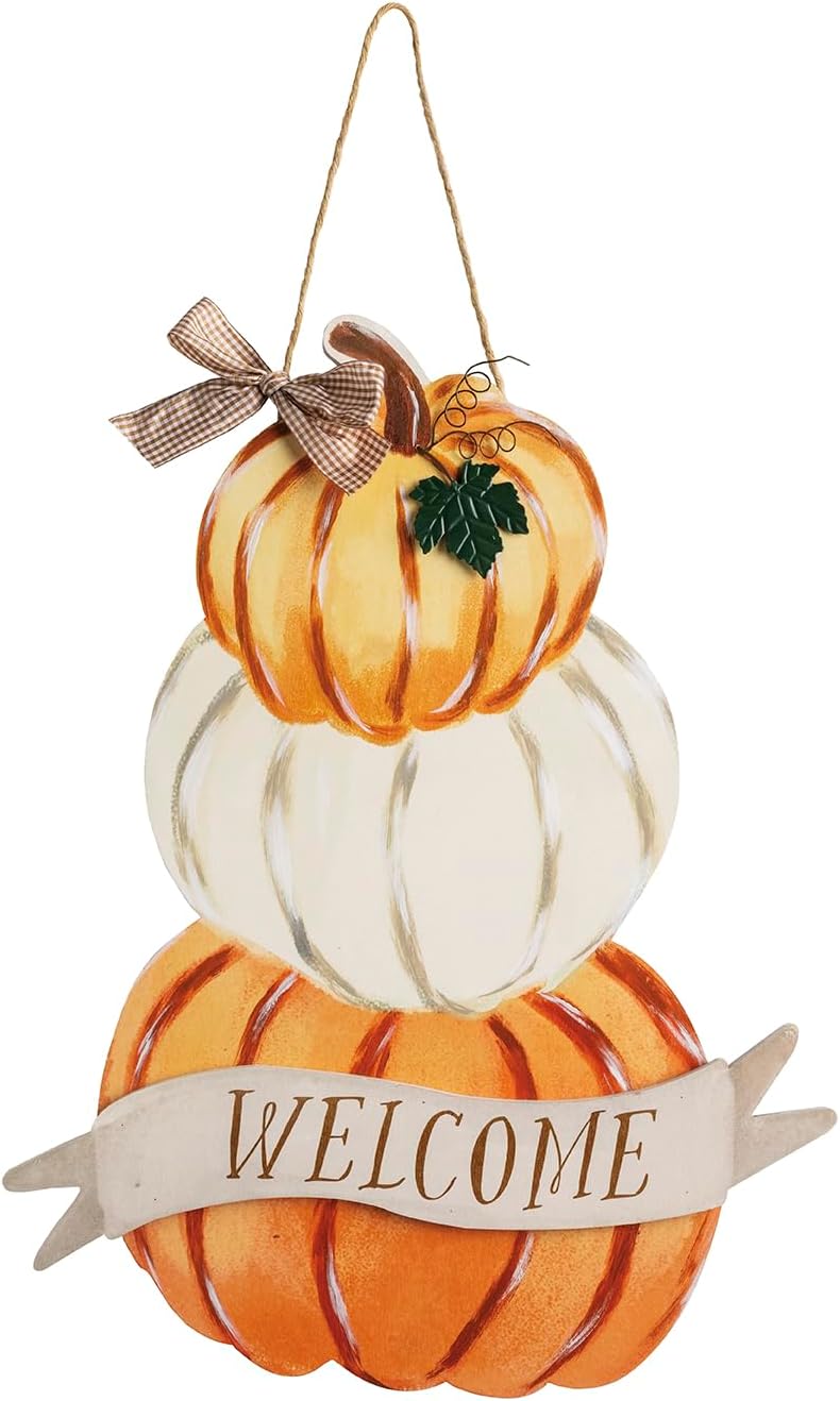 Mud Pie Thanksgiving Pumpkin Stack Door Hanger