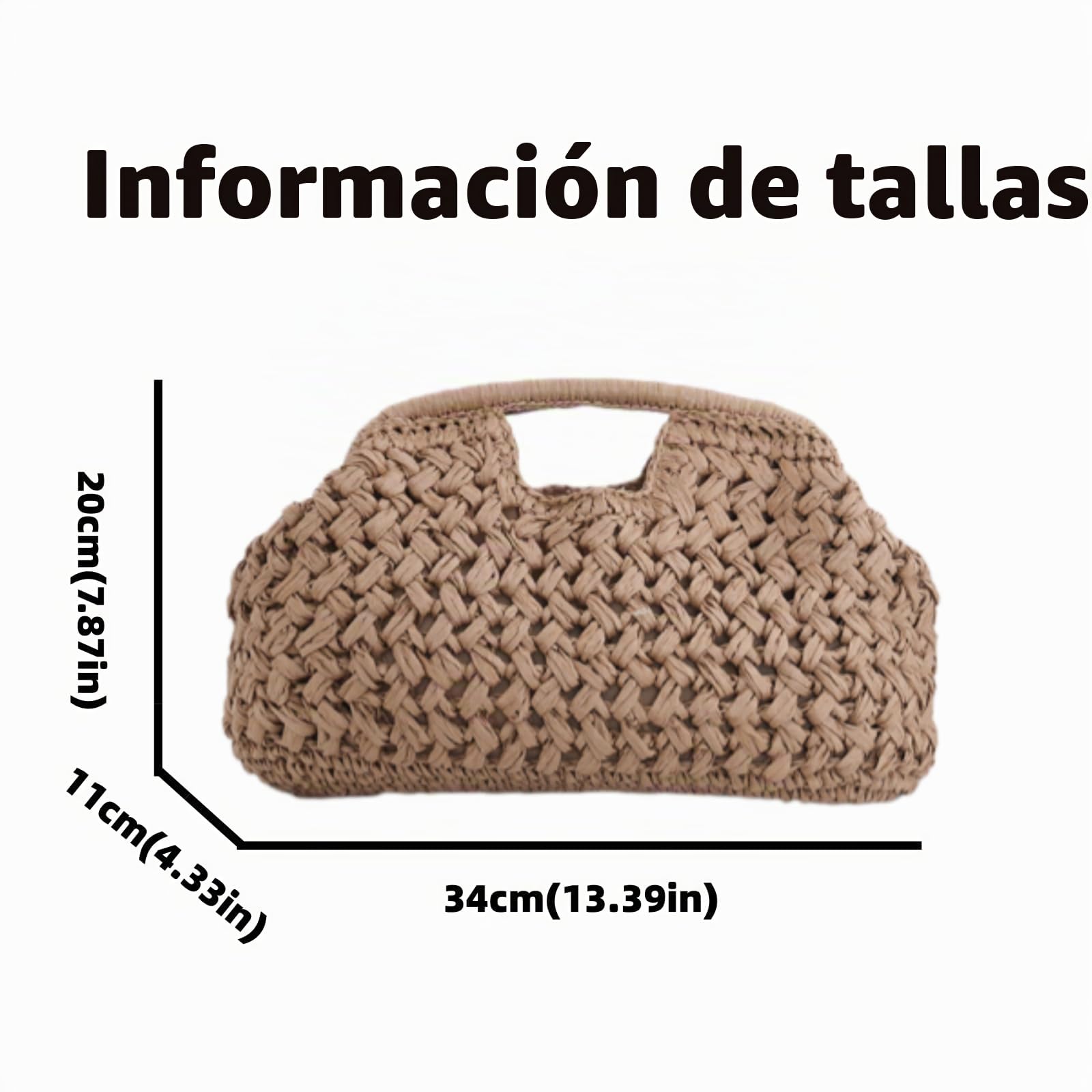 Generisch Bolso de mano grande para mujer, bolso de mano de verano para mujer, bolso de mano de satchel de moda ligero tejido ligero para vacaciones en la playa