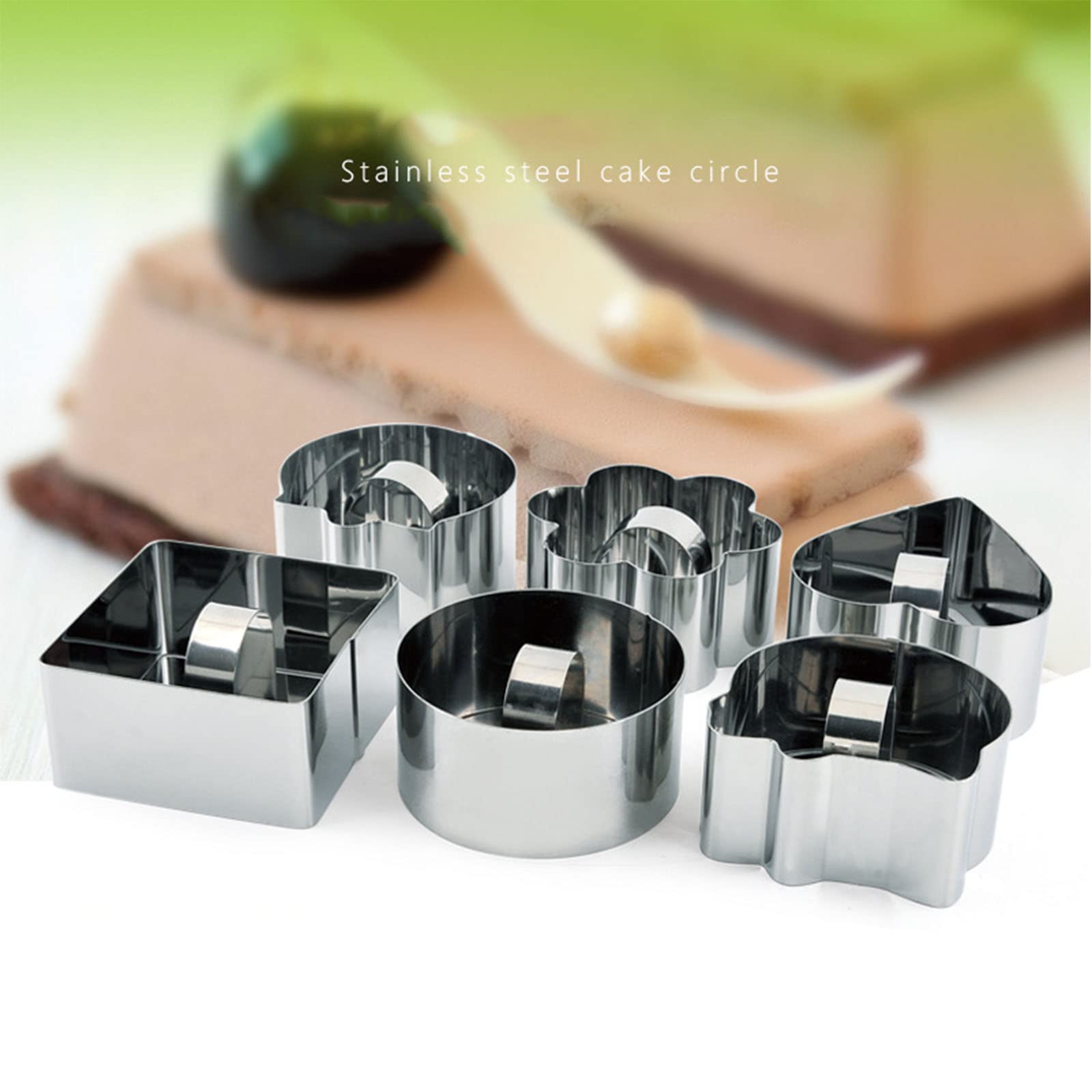 6pcs Pastry Tools Pressable 3D Stainless Steel Press Baking Utensils Food-Grade Geometric Non-Stick Kitchen Baking