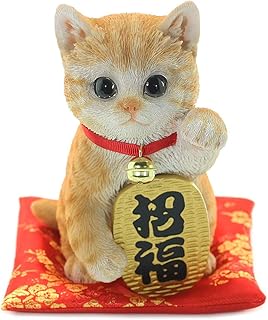 [ファンシー] (ca174y) 招き猫 茶トラ 置物 癒し お年玉 プレゼント 福袋 お年玉 人気 ギフト 商売繁盛 合格祈願 厄除け 病除け 開運 金運アップ 福を招く 玄関 飲食店 開店祝い 飾り物 誕生日 記念日 新年 プレゼント 雑貨...