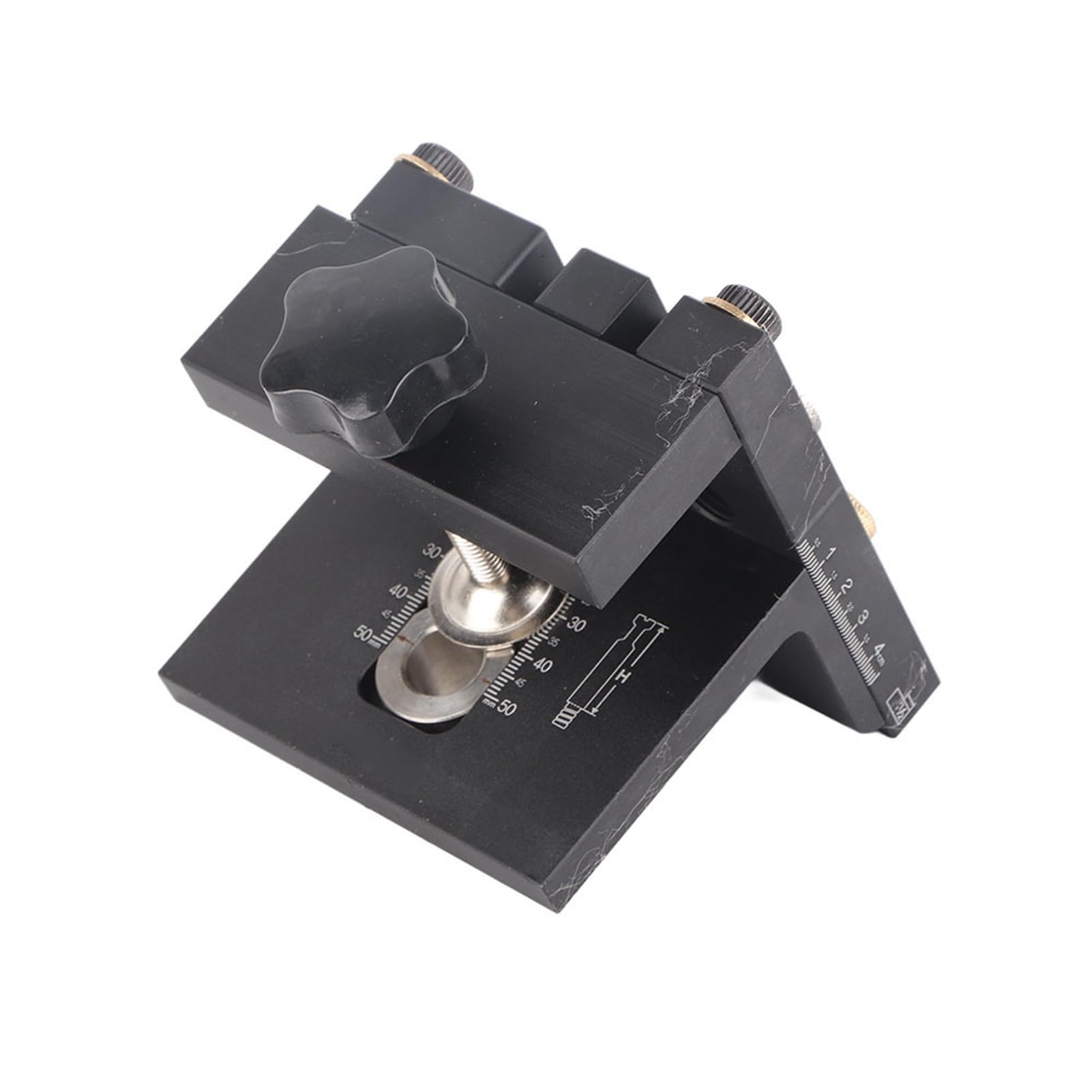 Set Guida Fori a Tasca 3-in-1, Kit Completo per Legno con Punte 6/8/10/15 mm, Alluminio Anodizzato 108x100x93 mm