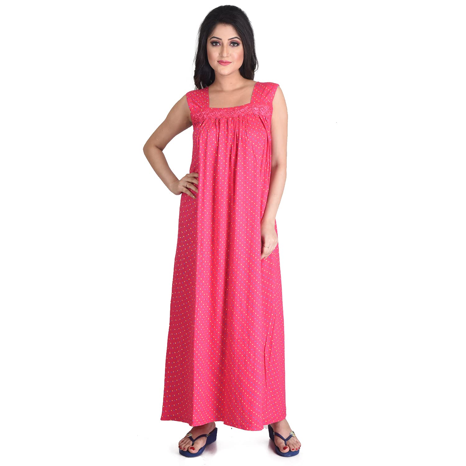 piyali's creation women's Rani Sleeveless Pure Cotton Night | Size - Large | PCW00001304_L-40-picture-10