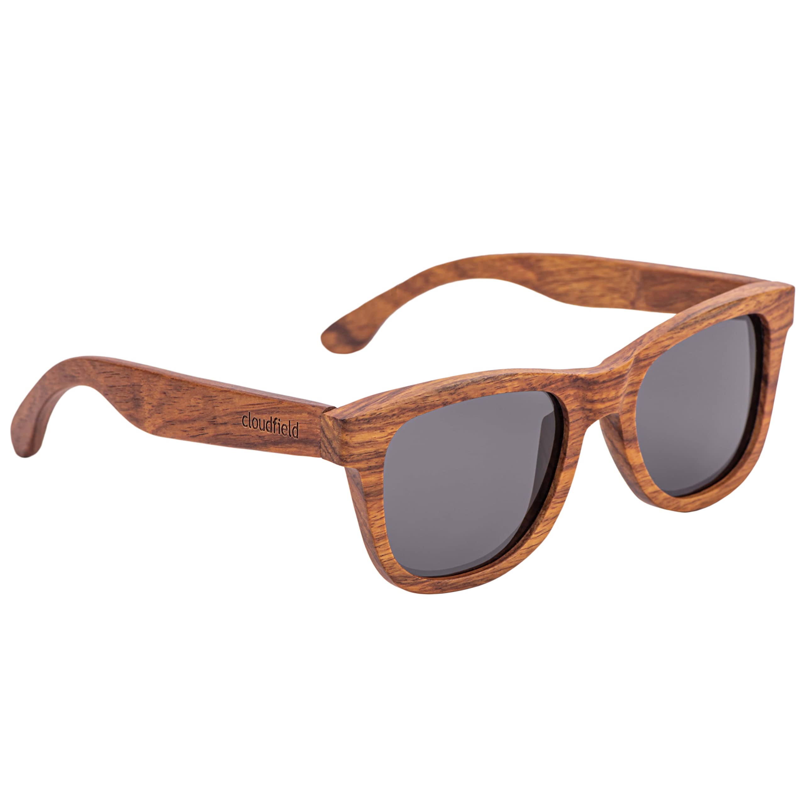 cloudfield Wood Frame Sunglasses for Men and Women with 9-Layer Polarized Lenses and Double Layer of UV Blocking Coating