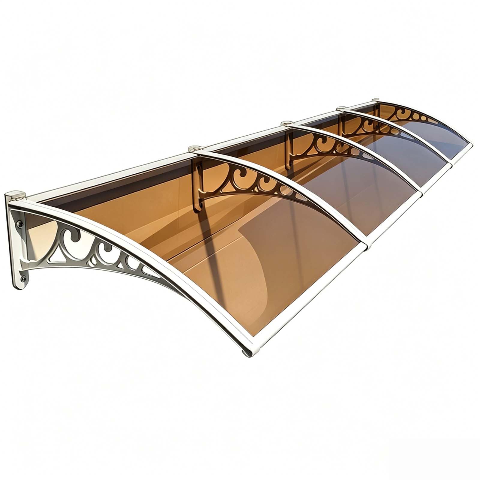Auvent De Porte D'entrée Moderne，Toit Marquise en Polycarbonate Porte，Marquise De Porte Exterieur en Aluminium，Résistante Toit Abri Protection，avec Structure Abs，pour Terrasse, Balcon