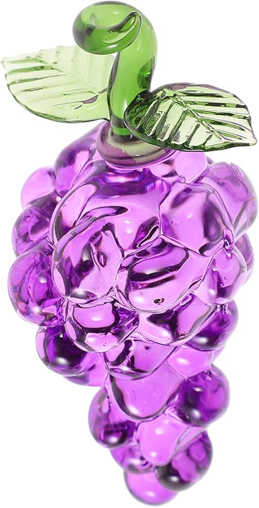 中国美術翡翠　葡萄置物 ガラス製ぶどうの装飾品（緑・紫） 中国美術翡翠 葡萄置物 ガラス製ぶどうの装飾品（緑・紫）