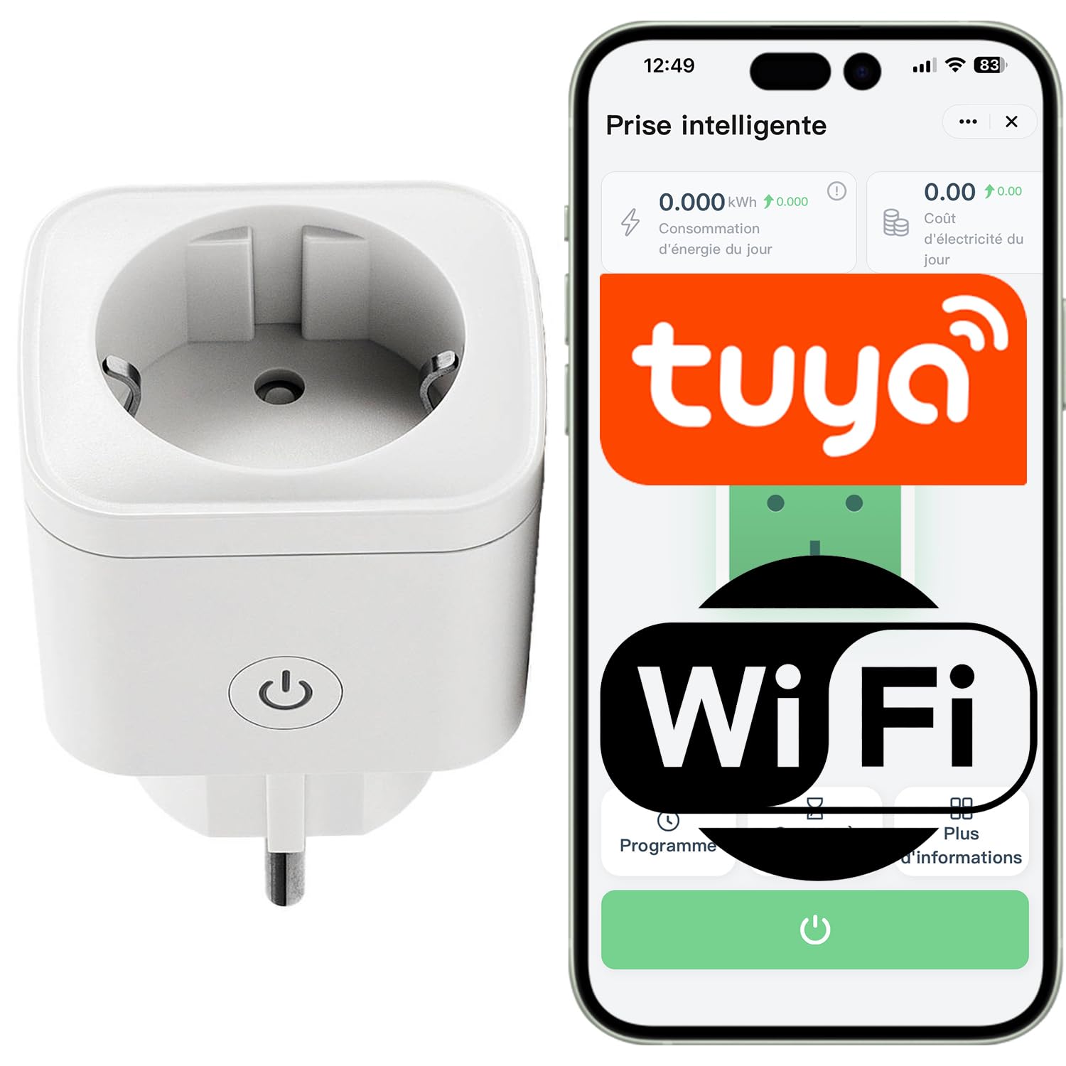 Sone Smart One Inteligentne Gniazdko Wifi zgodne z Tuya Smart Wtyczka 16 A